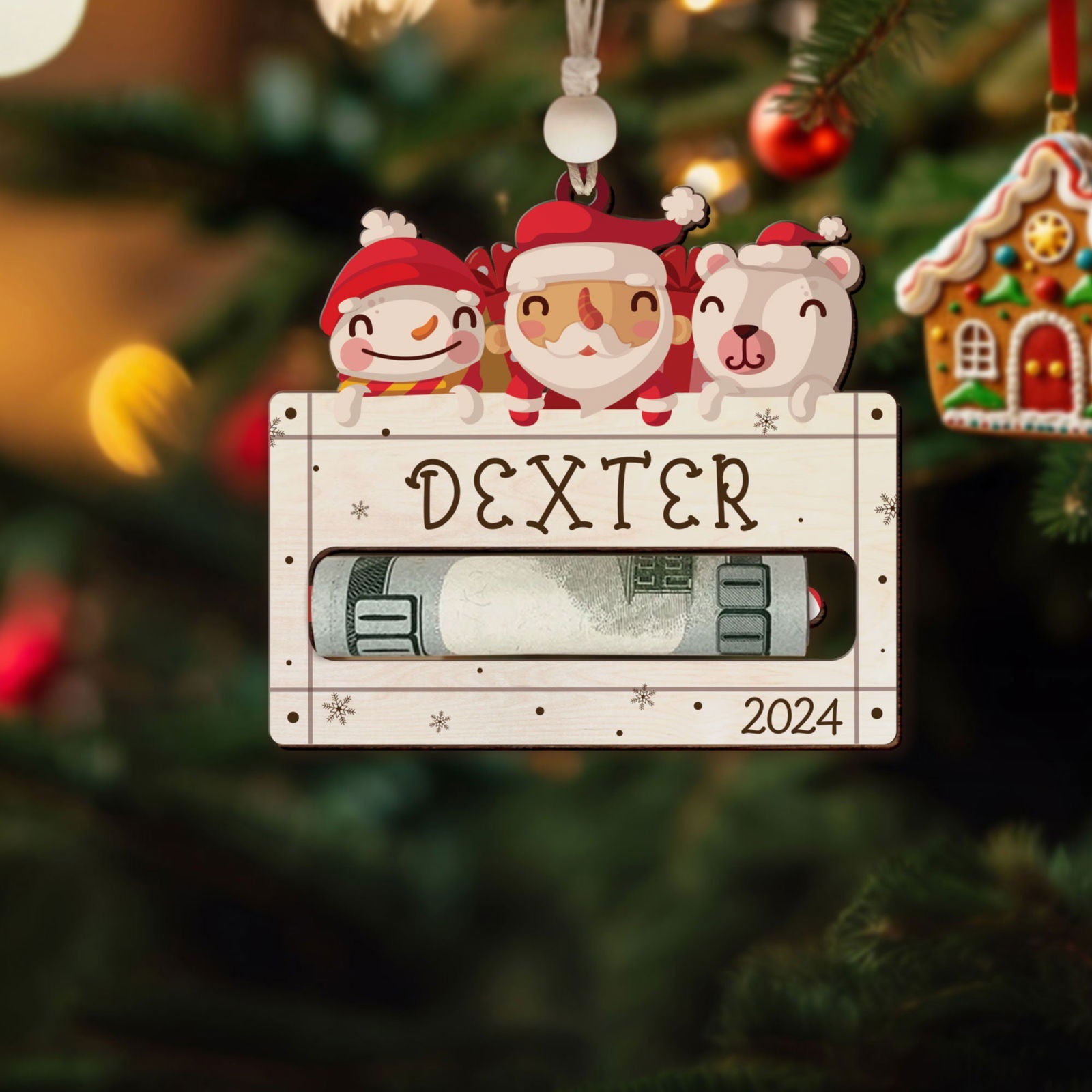 Personalized Money Holder, Custom Christmas money holder, Personalized Name Tag CF118 - Kindlytoys