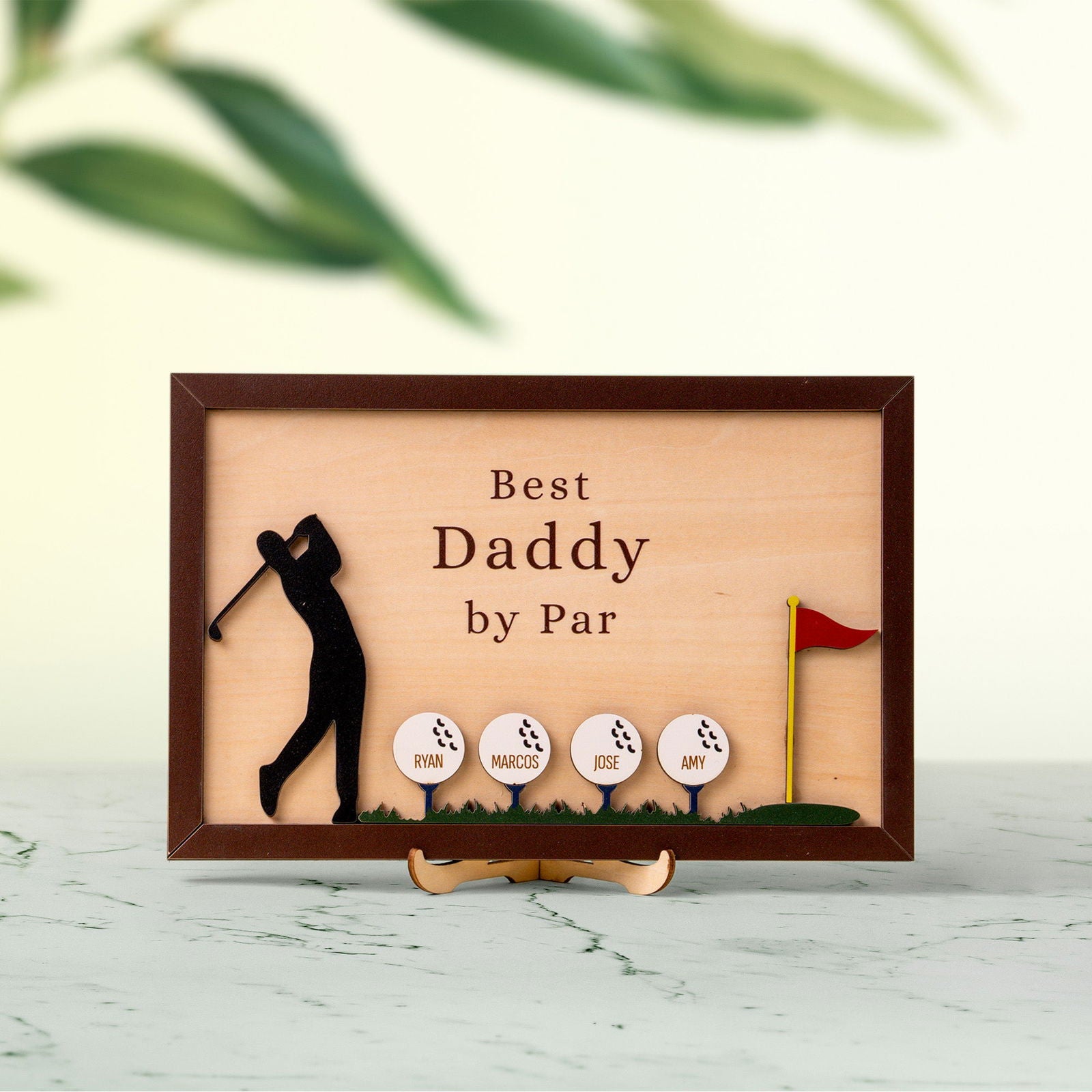 Personalized Plaque for Grandpa, Personalized Wooden Golf Sign, Custom Frame Father, Golf gifts for dad GP01 - Kindlytoys