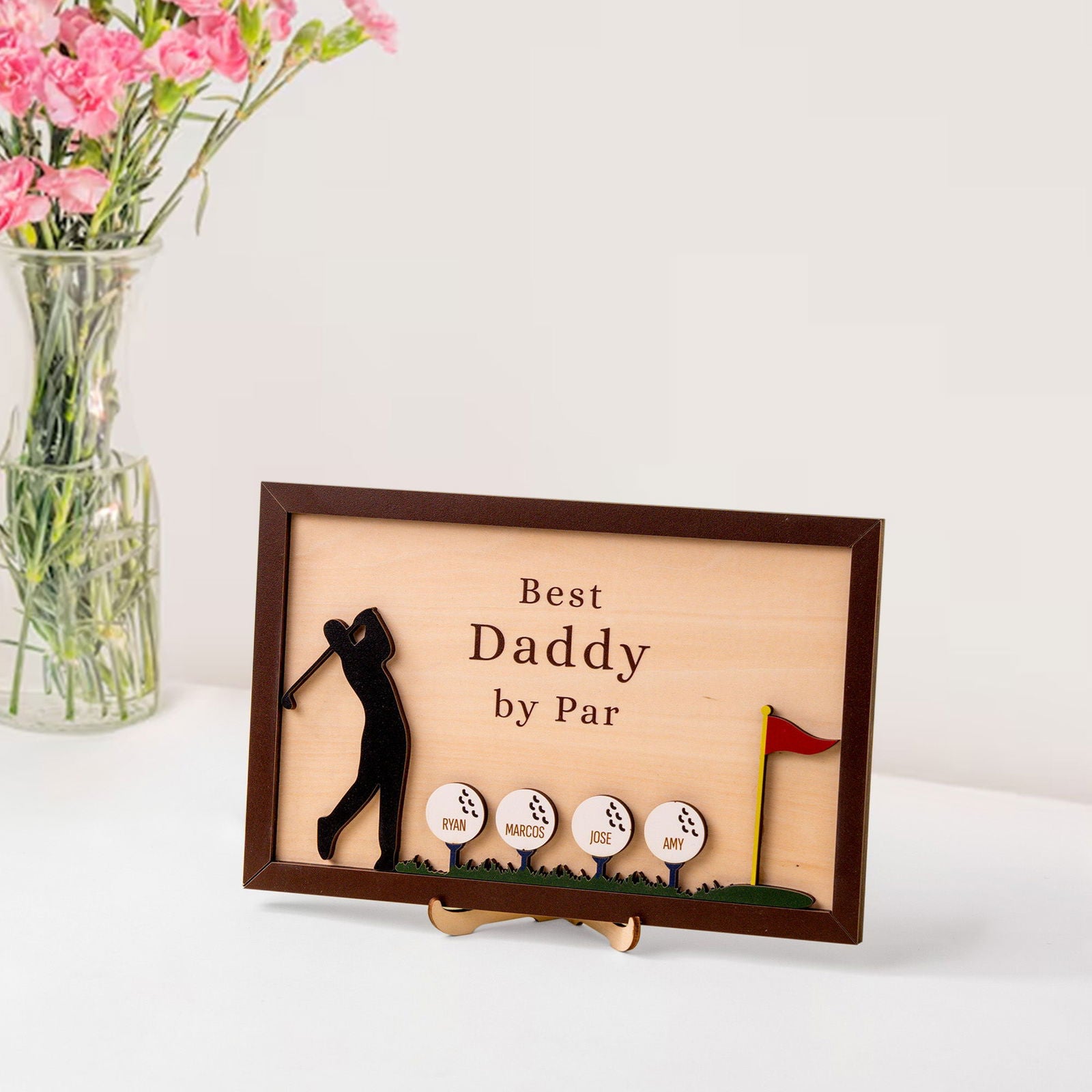 Personalized Plaque for Grandpa, Personalized Wooden Golf Sign, Custom Frame Father, Golf gifts for dad GP01 - Kindlytoys