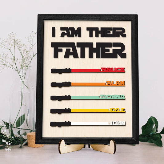 Personalized Plaques Dad Wooden Sign, I Am Their Father Dad Wooden Sign, Gift ideas for dad, Fathers Day Gift IA01 - Kindlytoys
