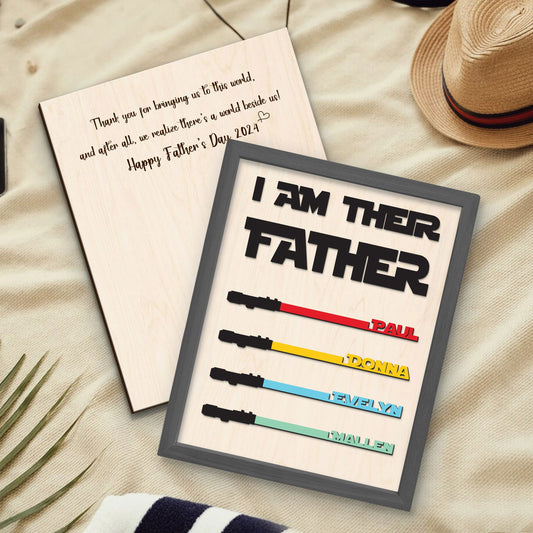 Personalized Plaques Dad Wooden Sign, I Am Their Father Dad Wooden Sign, Gift ideas for dad, Fathers Day Gift IA01 - Kindlytoys