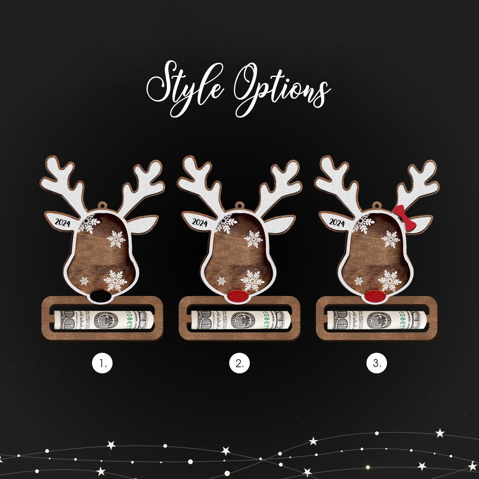 Personalized Reindeer Money Holder Christmas Ornament, Tree Christmas Gifts KT05 - Kindlytoys
