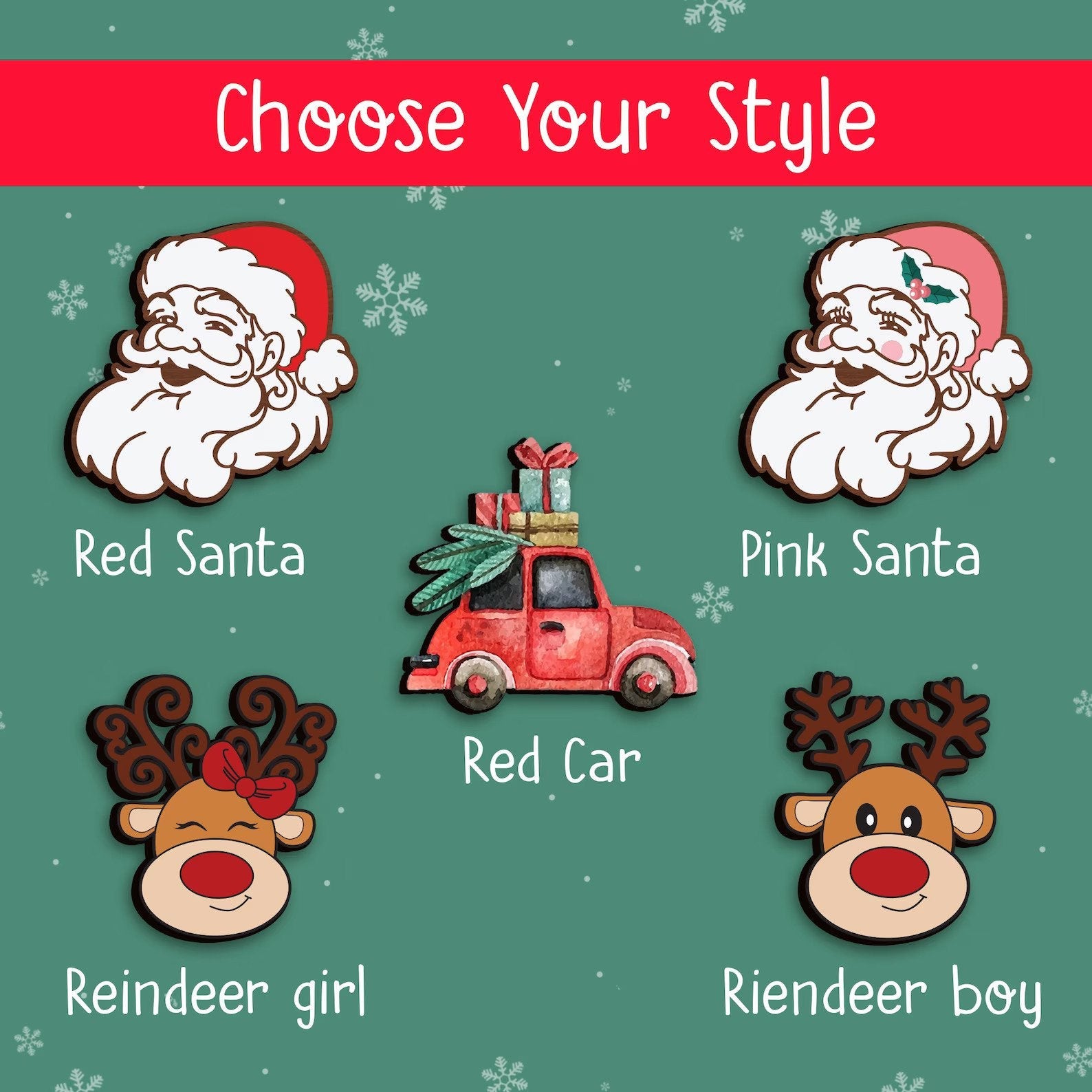 Personalized Santa Christmas Money Holder, Family Christmas Gift, Christmas Stocking Stuffer MH02 - Kindlytoys