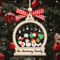 Personalized Snowman Family Christmas Ornament 2024 – Custom 3-Layer Shaker Ornament CF105 - Kindlytoys