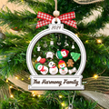 Personalized Snowman Family Christmas Ornament 2024 – Custom 3-Layer Shaker Ornament CF105 - Kindlytoys