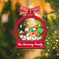 Personalized Snowman Family Christmas Ornament 2024 – Custom 3-Layer Shaker Ornament CF105 - Kindlytoys