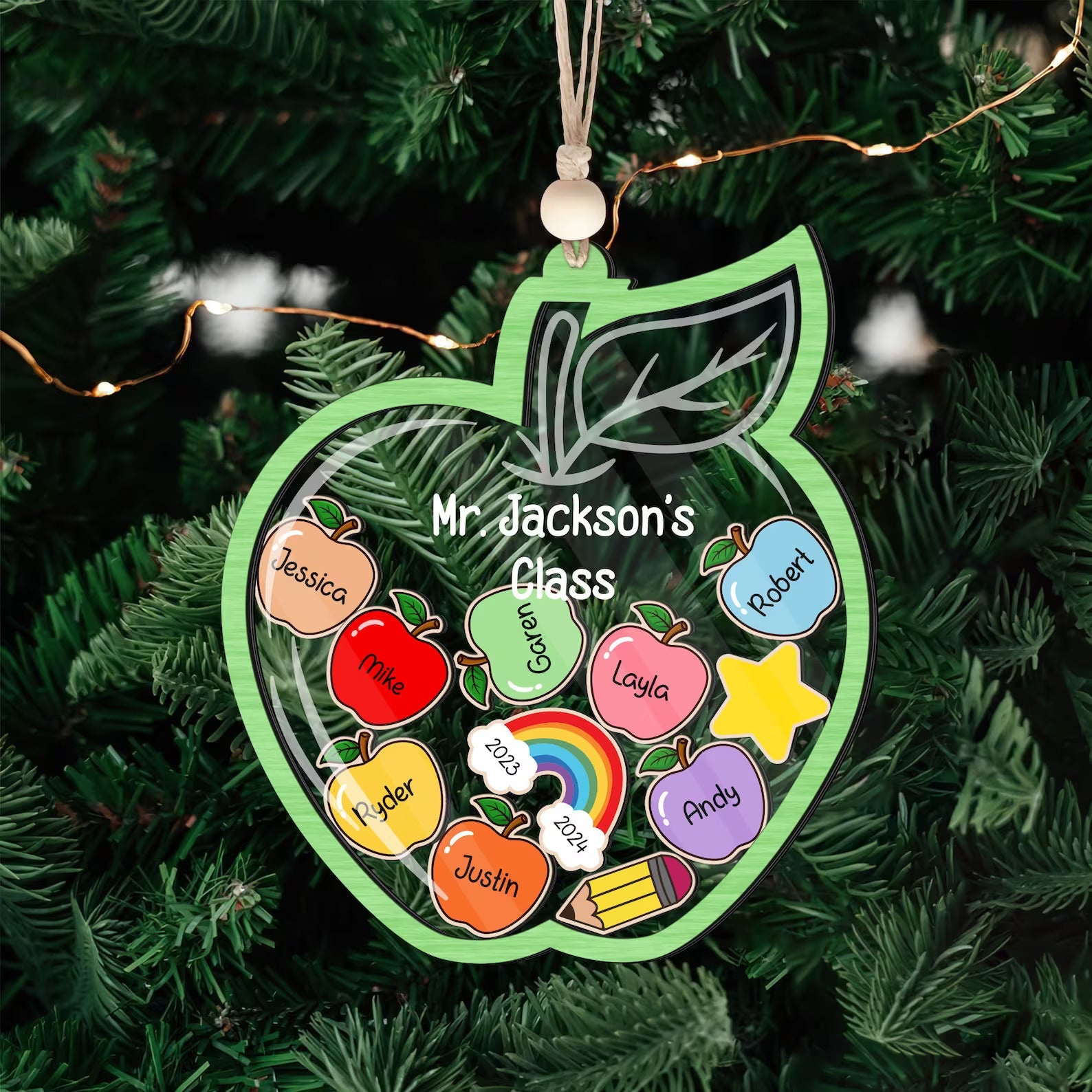 Personalized Teacher Christmas Ornament, 4D Shaker Teacher Gifts, Teacher Ornament, Teacher Appreciation Thank You Gifts KT03 - Kindlytoys