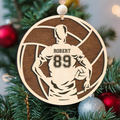 Personalized Volleyball 2 Layered Wooden Ornament, Custom Name Number Volleyball Player Christmas Ornament, CF930 - Kindlytoys