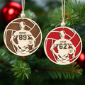 Personalized Volleyball 2 Layered Wooden Ornament, Custom Name Number Volleyball Player Christmas Ornament, CF930 - Kindlytoys