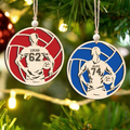 Personalized Volleyball 2 Layered Wooden Ornament, Custom Name Number Volleyball Player Christmas Ornament, CF930 - Kindlytoys