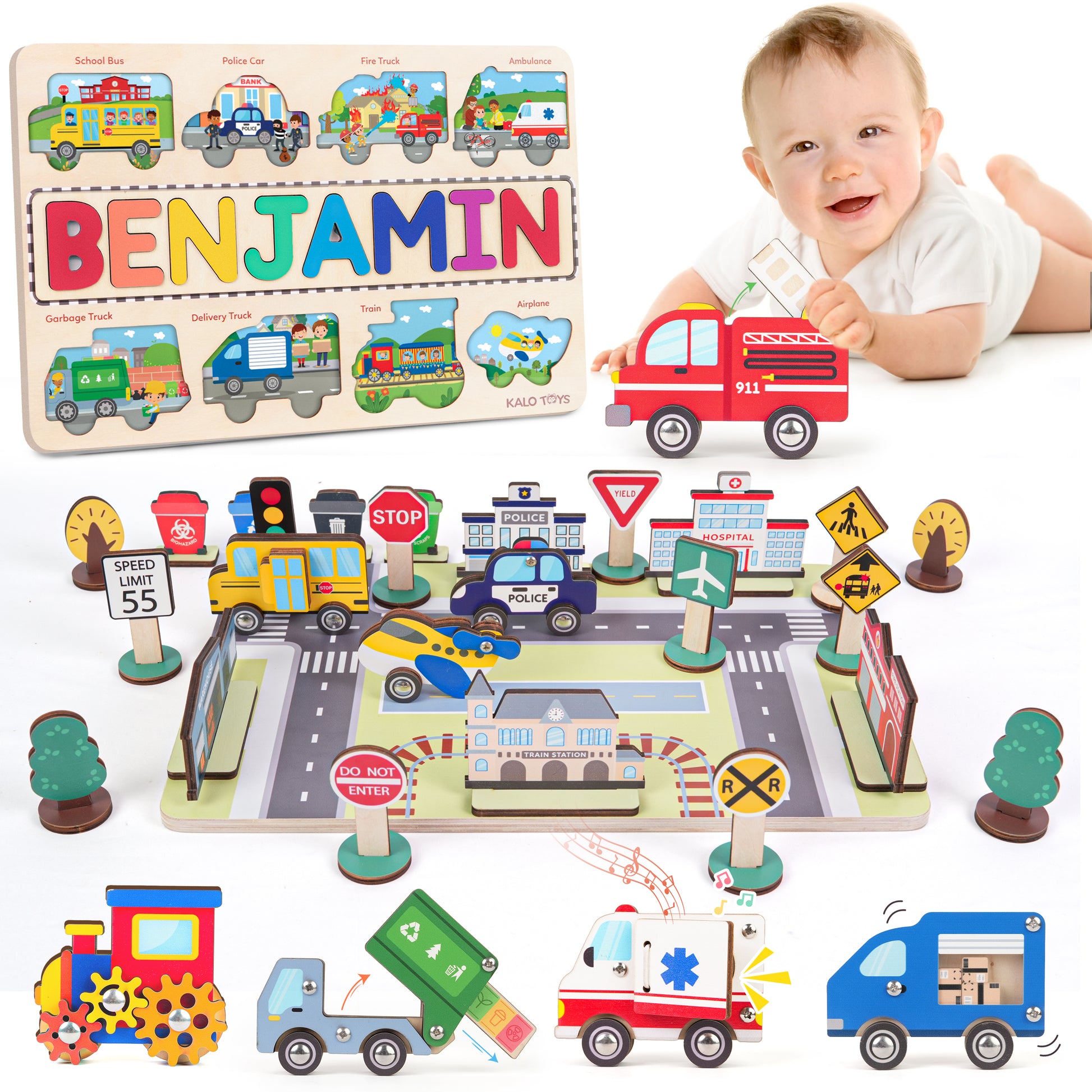 gifts for 3 year olds vehicle name puzzle