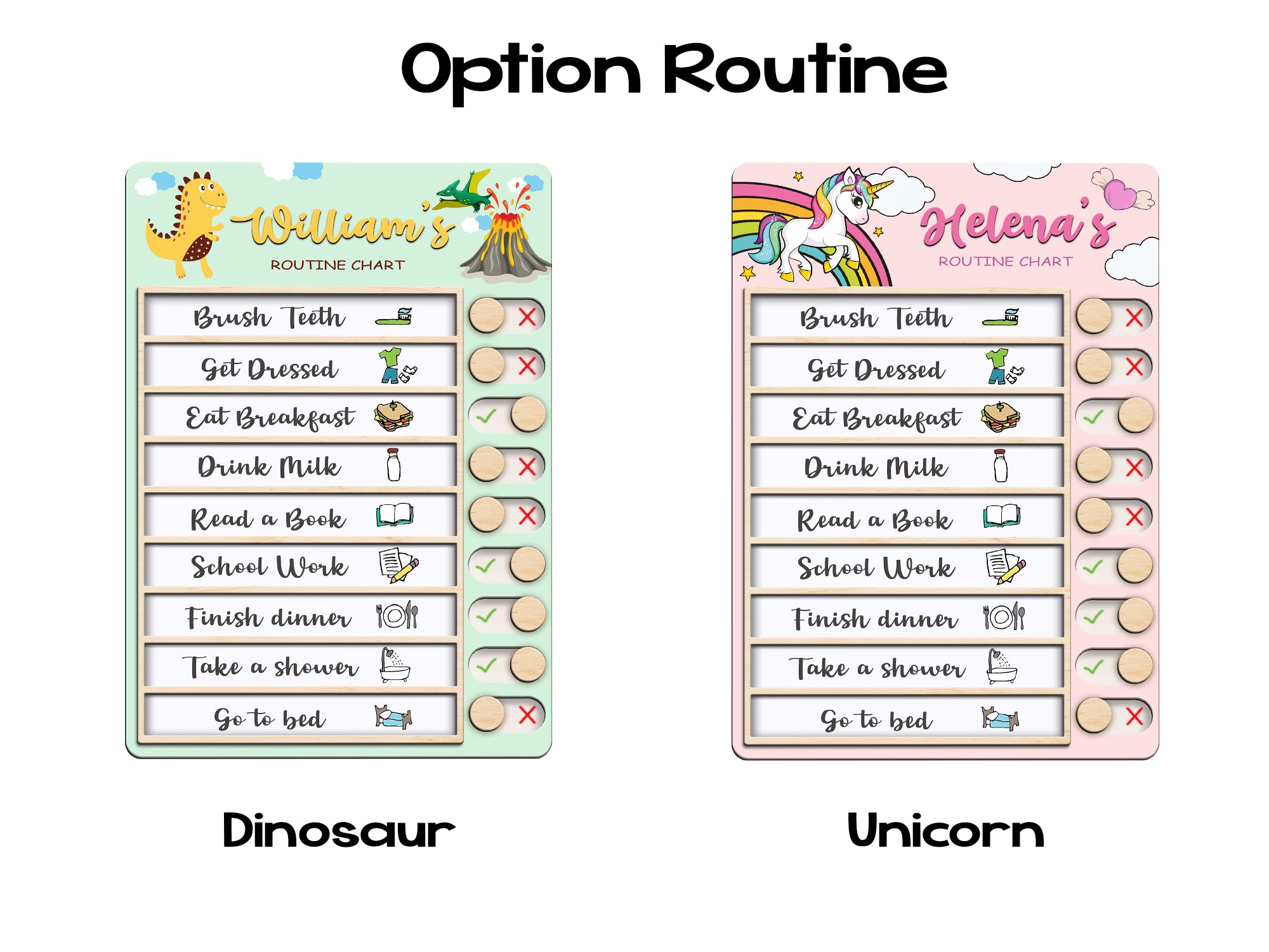 Personalized Chore Chart For Kids, Daily Routine Chart, Morning chart, visual routine chart, Sliding routine chart, PR16