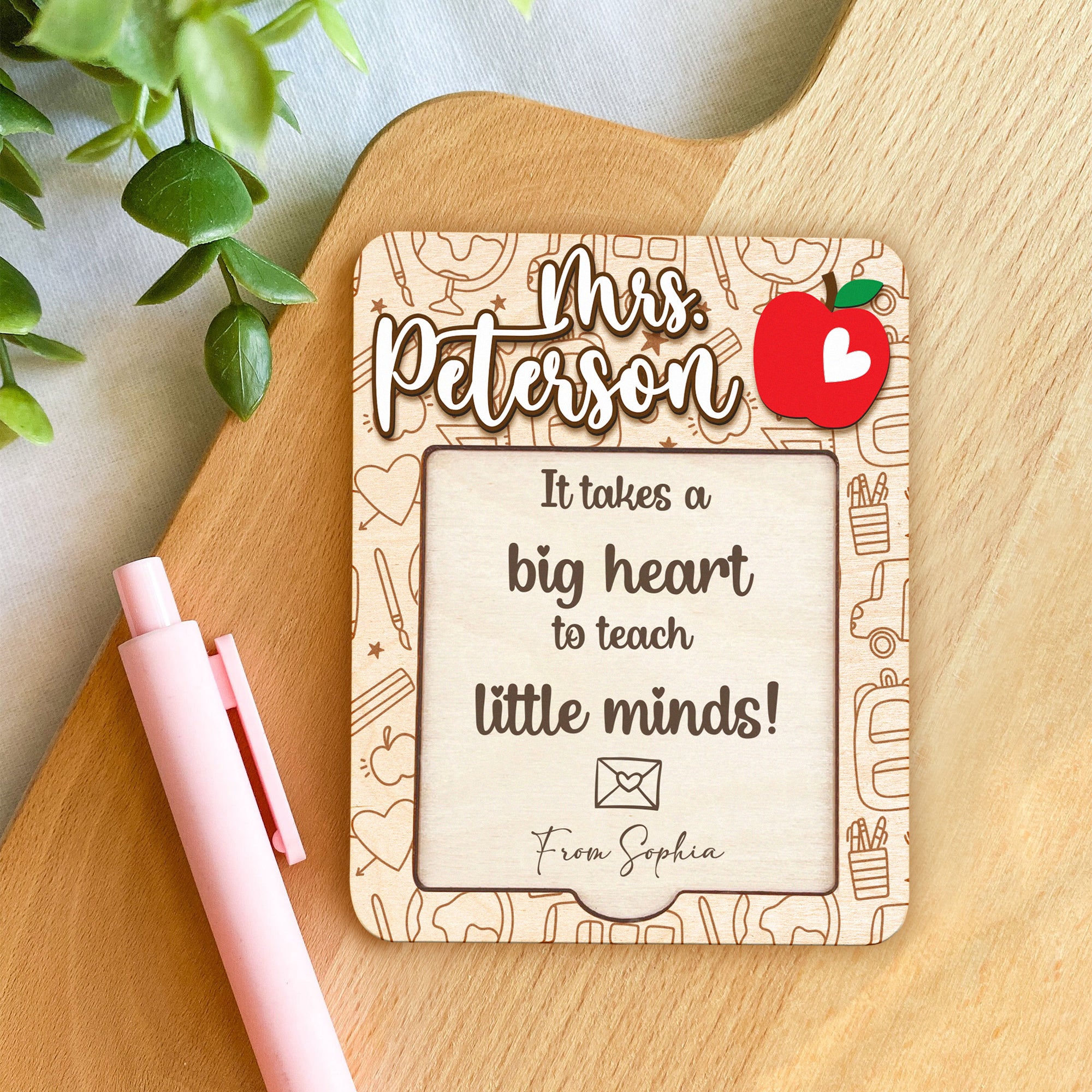 Personalized Sticky Note Holder Teacher, Appreciation Gift, Back to School Gift for Teacher, Thank You Gift, Custom Gift for Teacher SN11