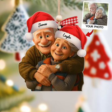 Custom Photo Ornament, Family Picture Christmas Ornament, Personalized Gift for Grandma, Acrylic Keepsake Ornament