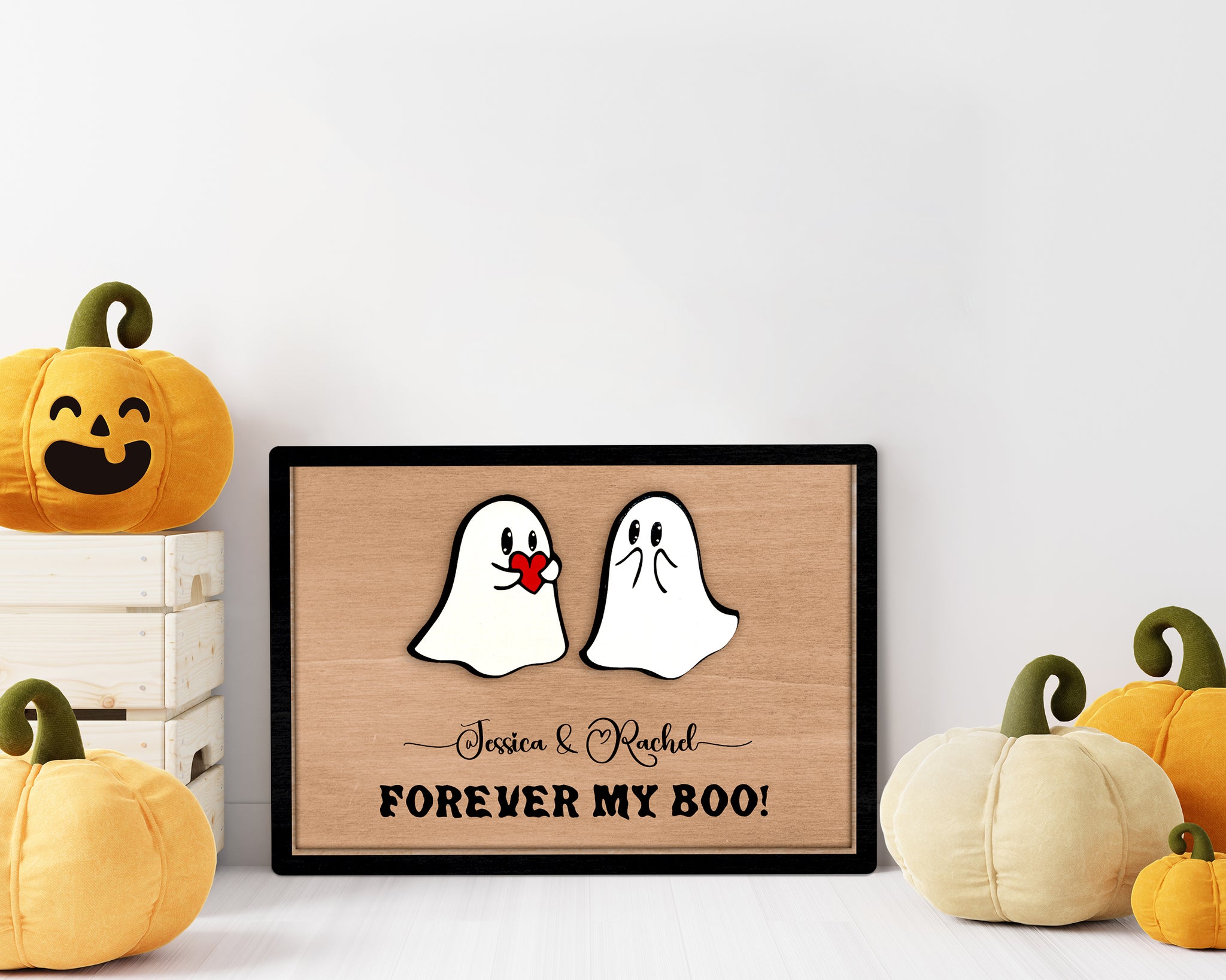 Ghost Couple Gift Sign, Personalized Couple, Personalized Gifts, Custom Couple Gift, Shelf Sitter Mantel, Halloween Decor | KindlyToys