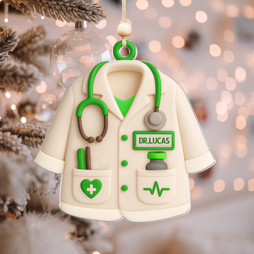 Personalized Doctor Blouse Ornament, Custom Medical Worker Christmas Ornament, Doctor Gift for Him or Her, Healthcare Keepsake