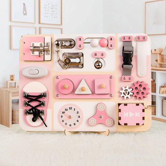 Busy Board Montessori Toys for 1-3 Year Olds, Sensory Learning Toy for Toddlers