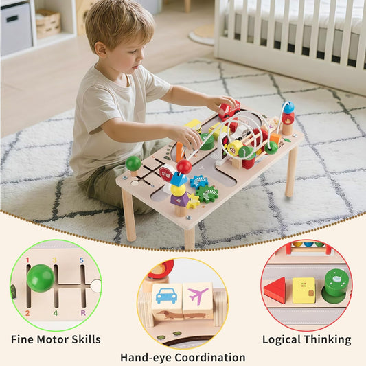 8-in-1 Montessori Wooden Activity Table for Toddlers