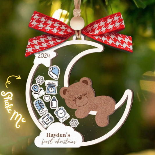 Baby's 1st Christmas Ornament 2024, Personalized Babies First Christmas Ornament CF85 - Kindlytoys