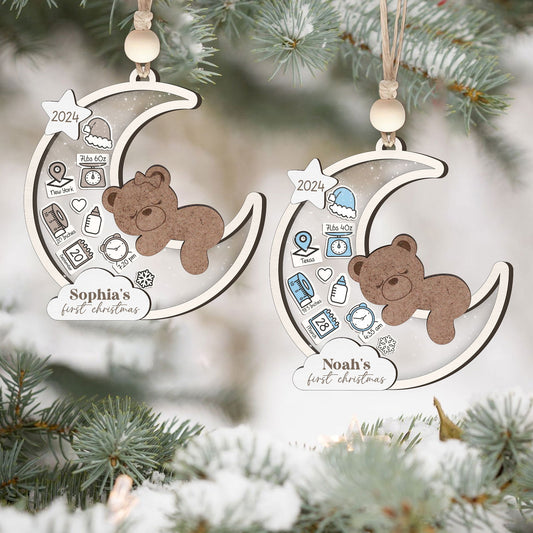 Baby's 1st Christmas Ornament 2024, Personalized Babies First Christmas Ornament CF85 - Kindlytoys