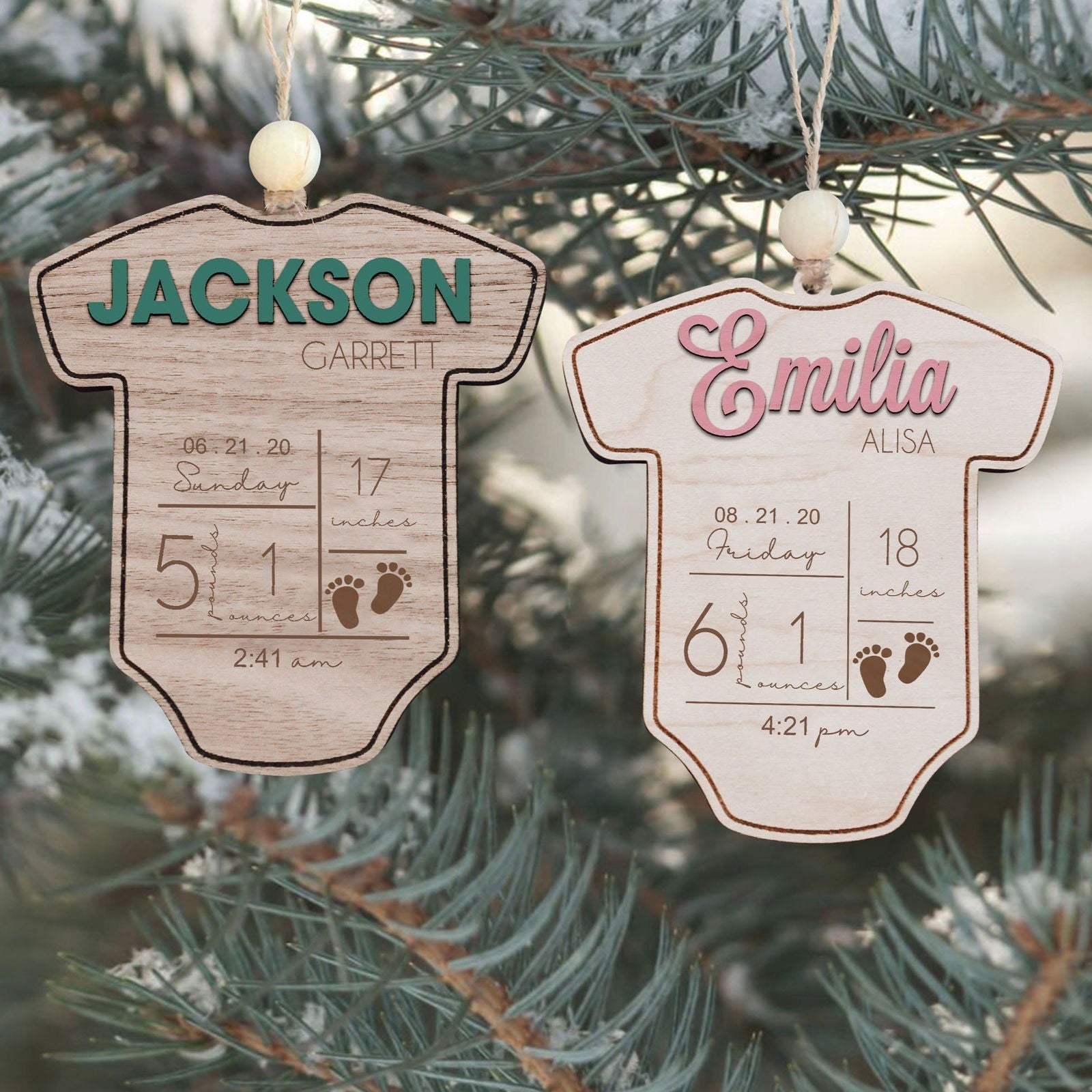 Baby's First Christmas Ornament 2024, Newborn, New Baby Gift CF05 - Kindlytoys