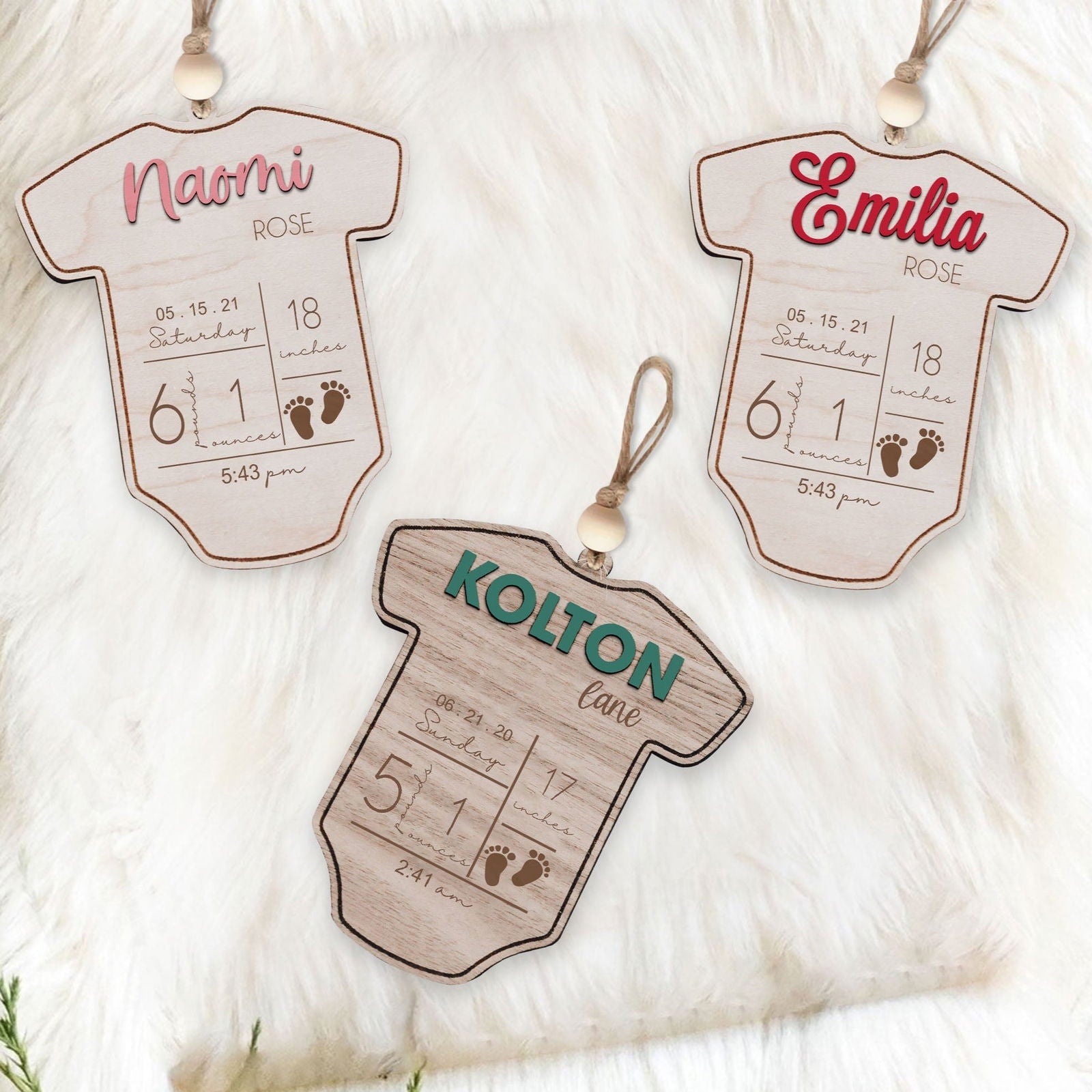Baby's First Christmas Ornament 2024, Newborn, New Baby Gift CF05 - Kindlytoys