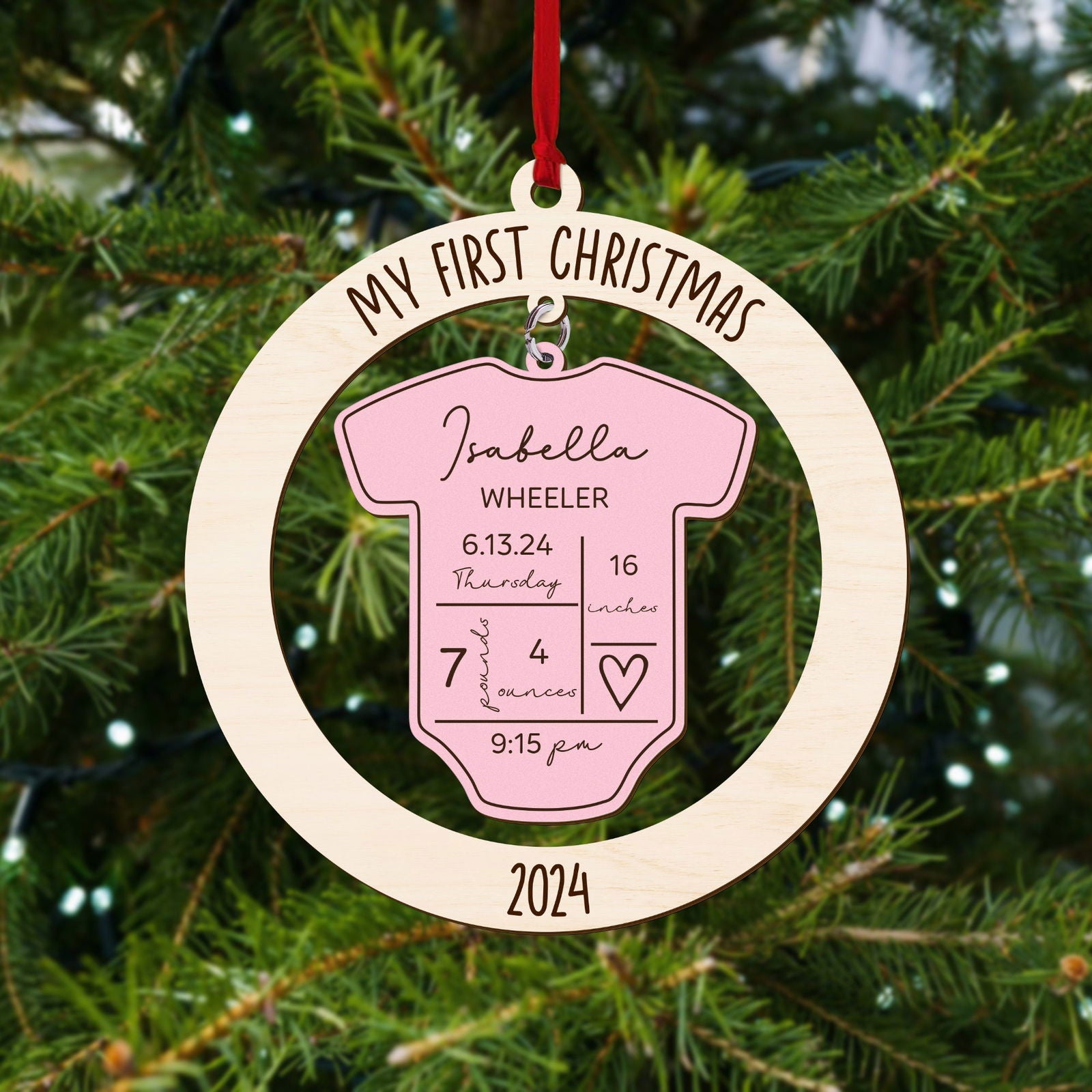Baby's First Christmas Ornament 2024, Personalized 4D Shake Baby Ornament CF191 - Kindlytoys