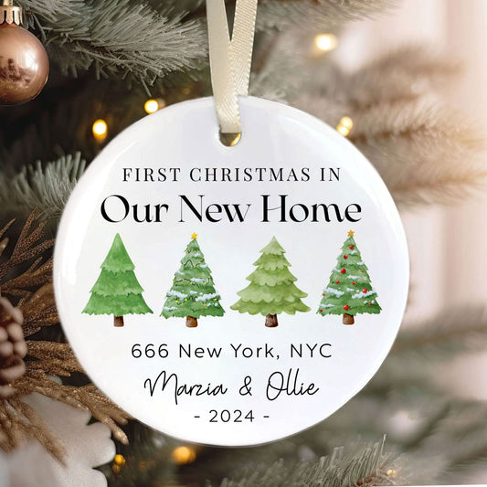 Ceramic New Home Ornament, Personalized First Christmas New Home Ornament CX02-10 - Kindlytoys