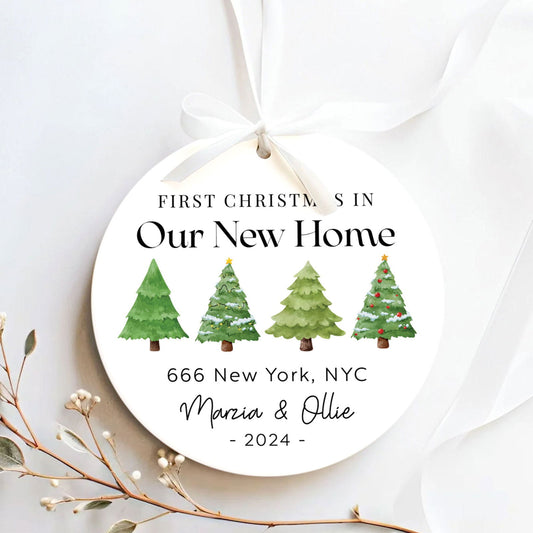 Ceramic New Home Ornament, Personalized First Christmas New Home Ornament CX02-10 - Kindlytoys