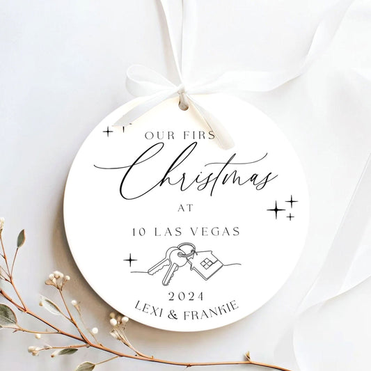 Ceramic New Home Ornament, Personalized First Christmas New Home Ornament CX02-11 - Kindlytoys