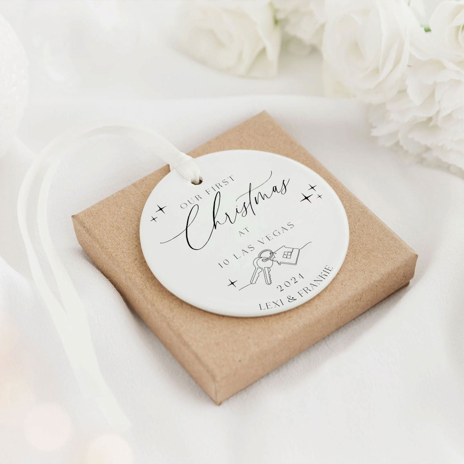 Ceramic New Home Ornament, Personalized First Christmas New Home Ornament CX02-11 - Kindlytoys