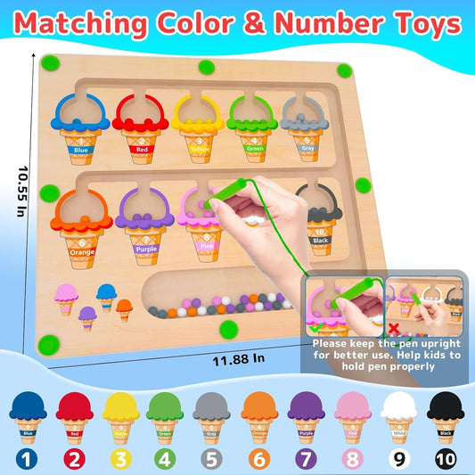 Magnetic Color & Number Maze