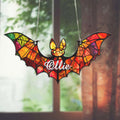 Custom Bat Halloween Stained Glass Window Hangings Decor