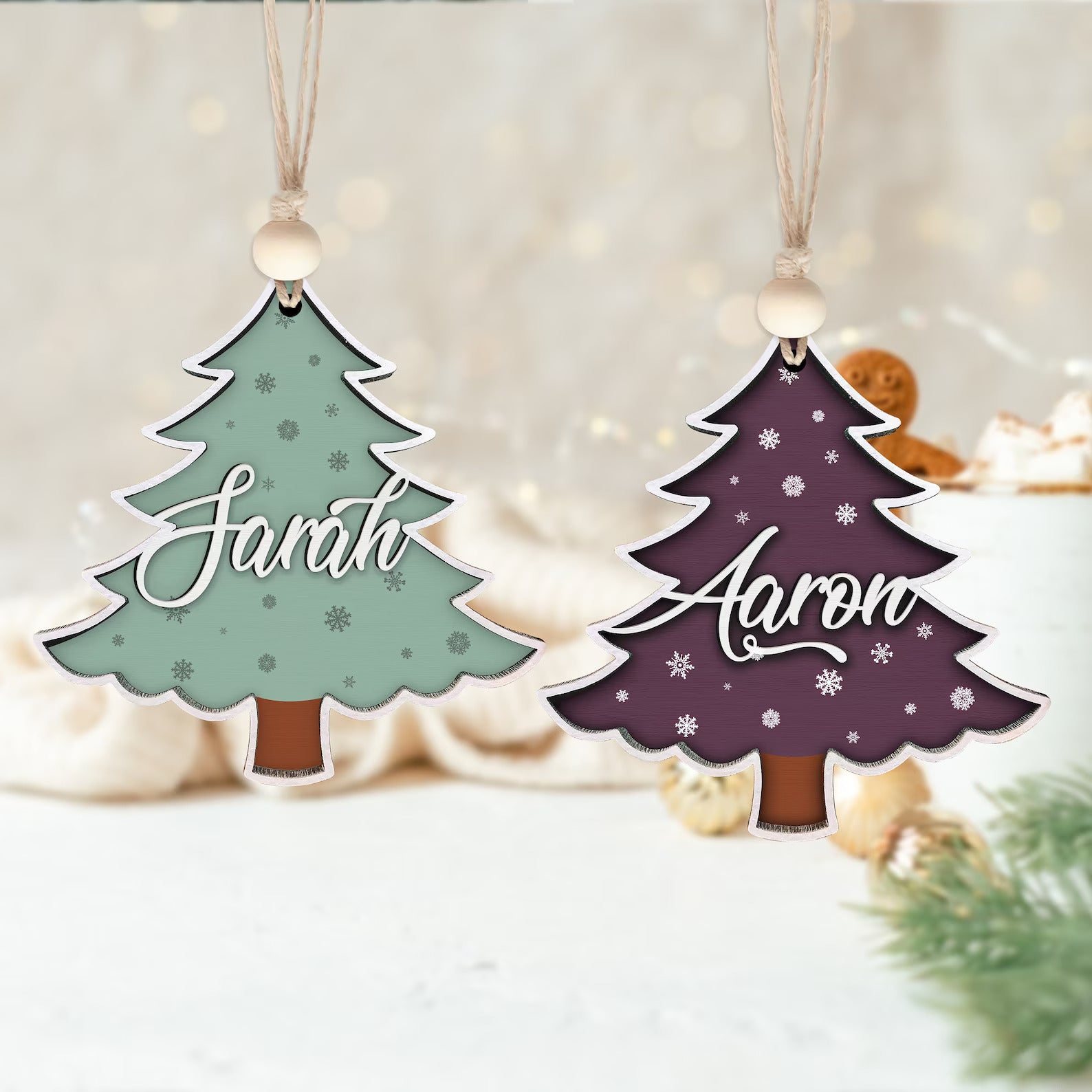 Custom 3D Christmas Tree Stocking Tags