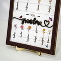 Custom Birth Month Flowers Wooden Sign, Personalized 