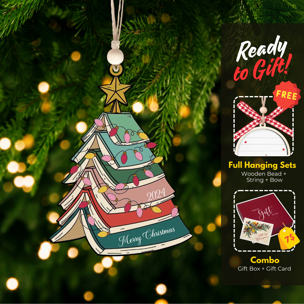 Custom Christmas Book Tree Ornament, Personalized Christmas Ornament CF98 - Kindlytoys
