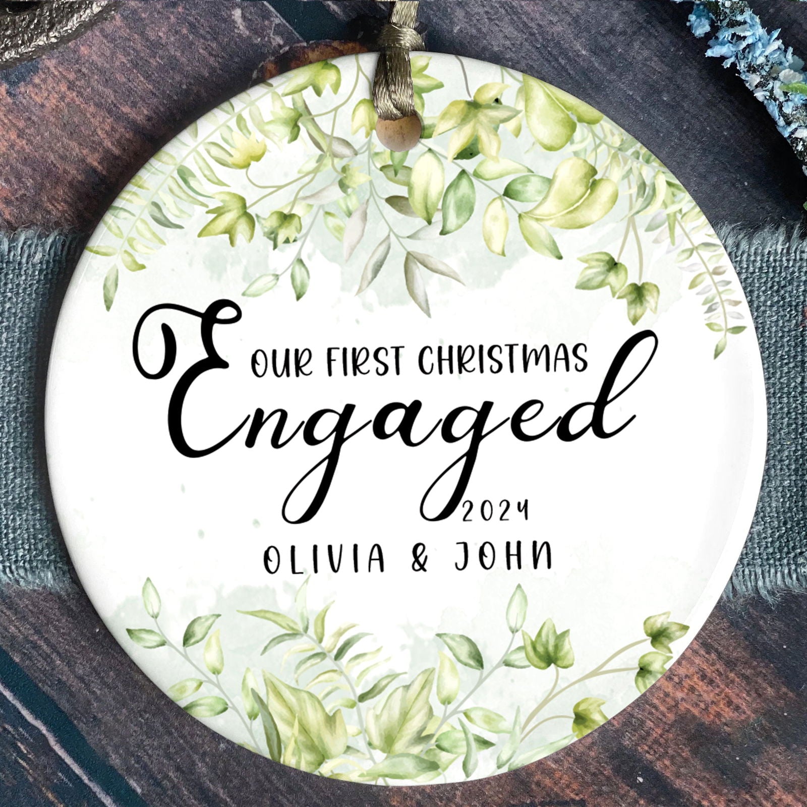 Custom Couple Ornament Gift, Ornament Engagement Gift For Newly Engaged Couple CX03-45 - Kindlytoys
