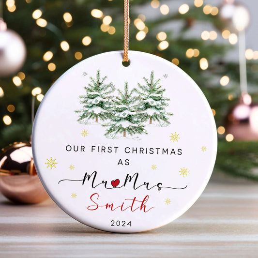 Custom Couple Ornament Gift, Ornament Engagement Gift For Newly Engaged Couple CX03-46 - Kindlytoys