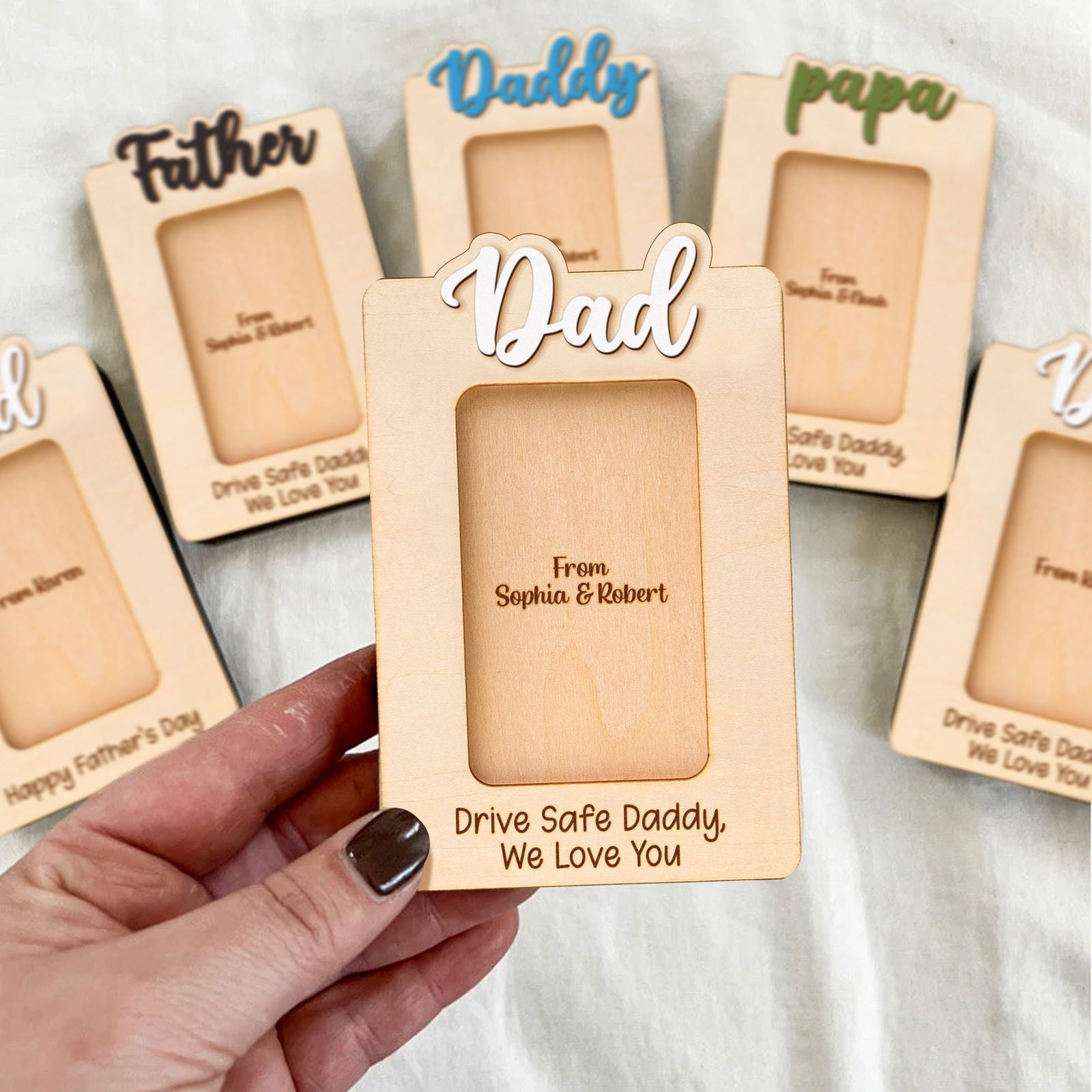 Custom Dad Photo Car Visor Clip, Father's Day Gift, Personalized Picture Frame, Gift for Papa dad Grandpa, Custom Visor Clip CV05 - Kindlytoys