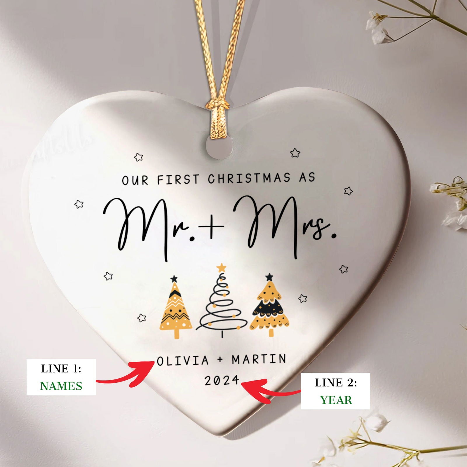 Custom Engaged Ornament, Ornament Engagement Gift For Newly Engaged Couple CY06-04 - Kindlytoys