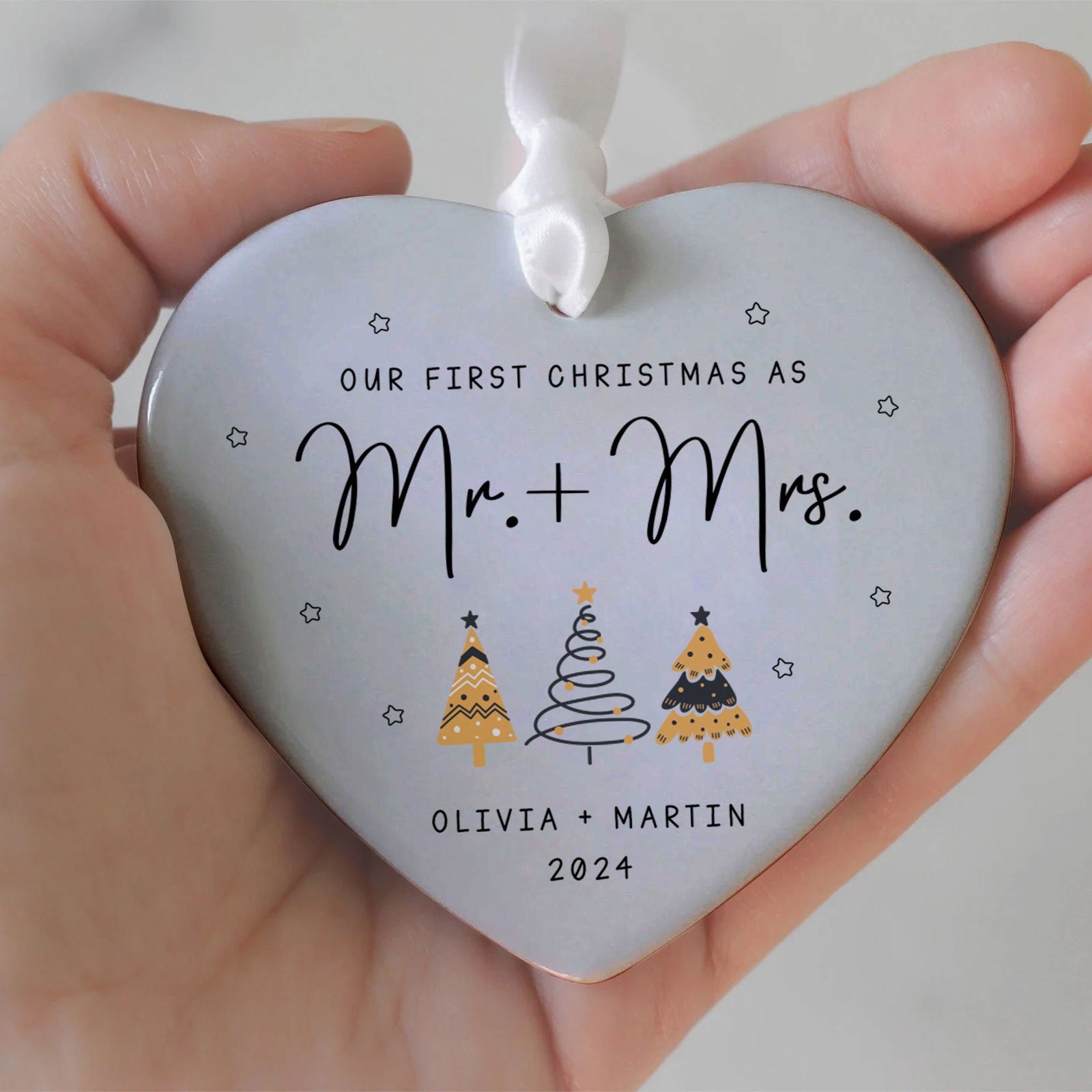 Custom Engaged Ornament, Ornament Engagement Gift For Newly Engaged Couple CY06-04 - Kindlytoys