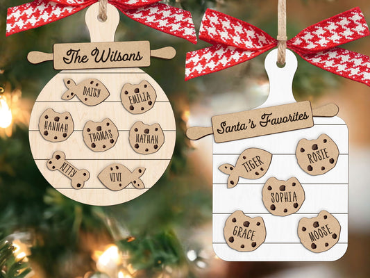 Custom Family Cookie Ornament, Gifts for Grandma Ornament, Family Name Ornament CF133 - Kindlytoys