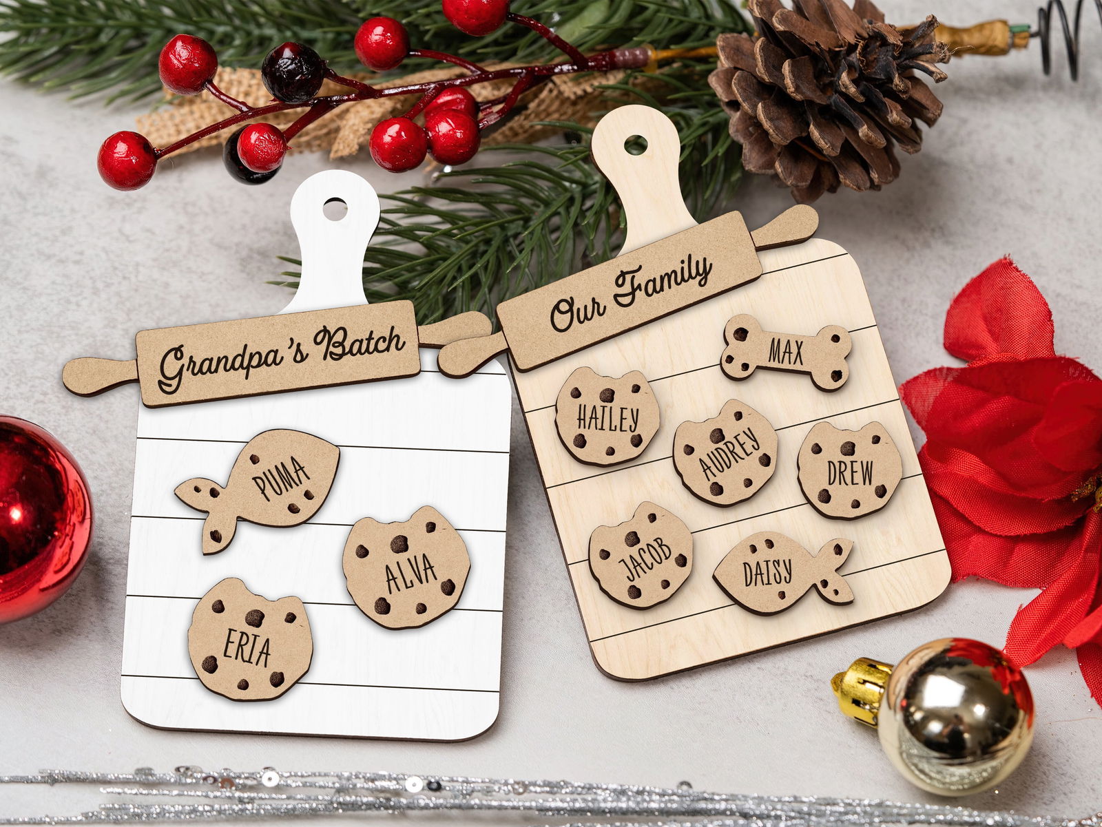 Custom Family Cookie Ornament, Gifts for Grandma Ornament, Family Name Ornament CF133 - Kindlytoys