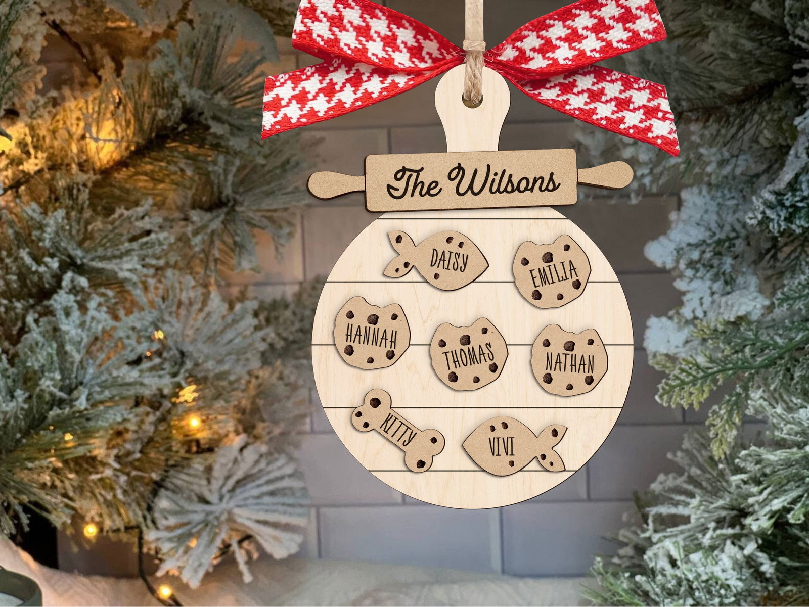 Custom Family Cookie Ornament, Gifts for Grandma Ornament, Family Name Ornament CF133 - Kindlytoys