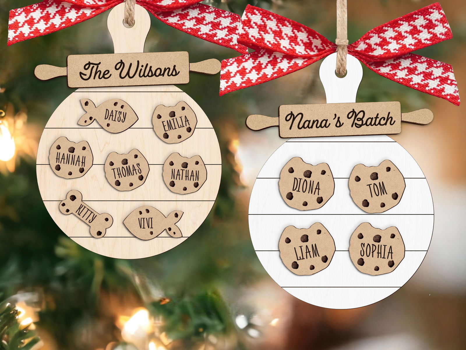 Custom Family Cookie Ornament, Gifts for Grandma Ornament, Family Name Ornament CF133 - Kindlytoys