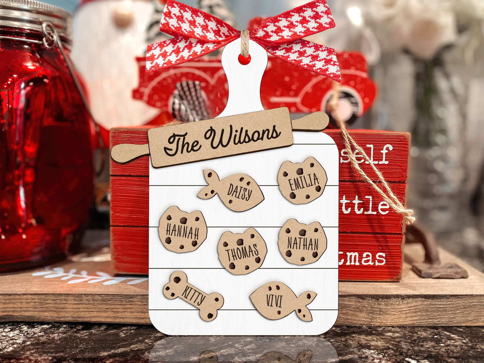 Custom Family Cookie Ornament, Gifts for Grandma Ornament, Family Name Ornament CF133 - Kindlytoys