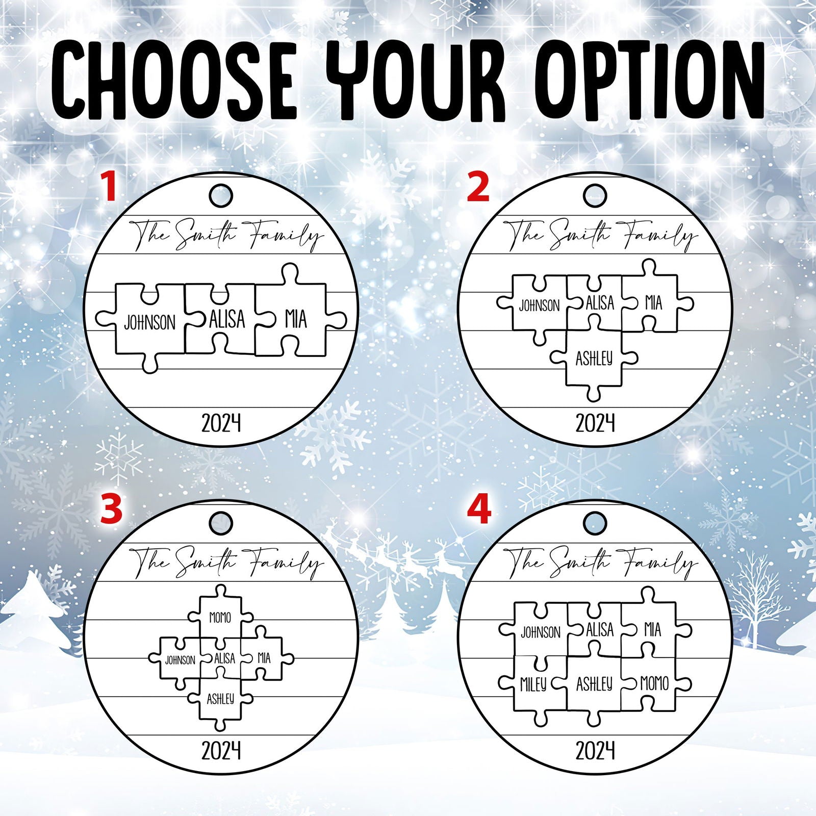 Custom Family Ornament, First Christmas Family Ornament CX01-28 - Kindlytoys