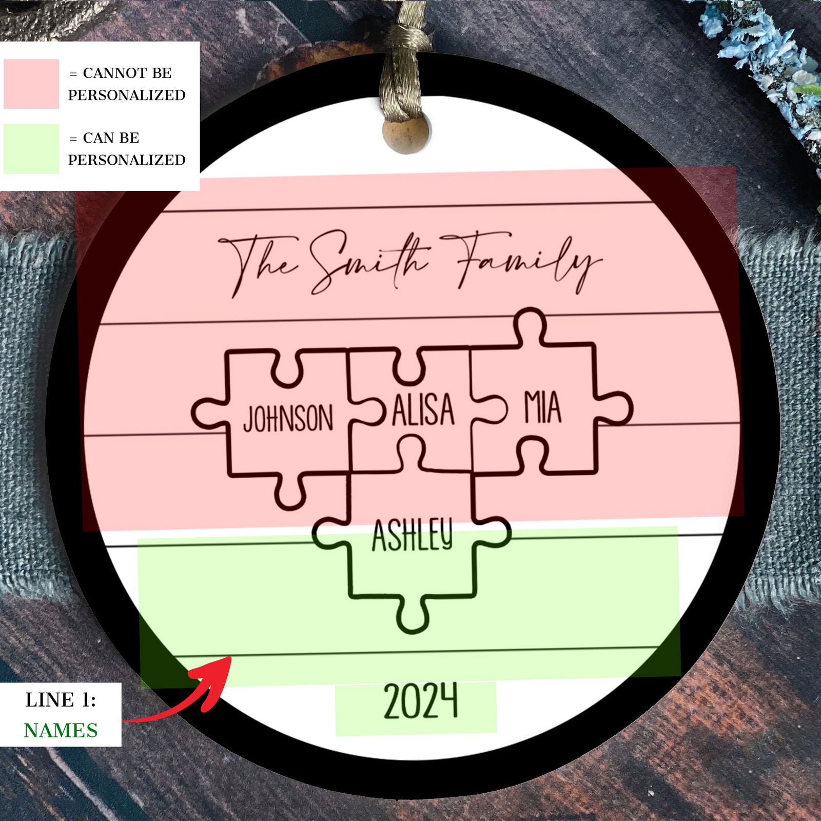 Custom Family Ornament, First Christmas Family Ornament CX01-28 - Kindlytoys