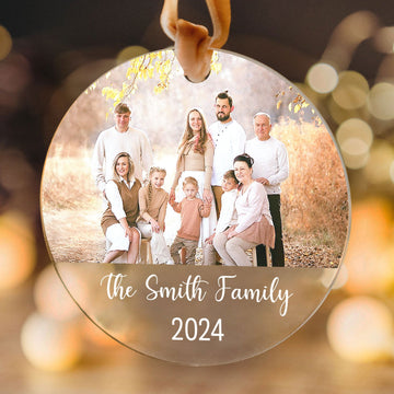 Custom Family Photo Ornament, Personalized Family Ornament with Christmas Tree AV03-13 - Kindlytoys