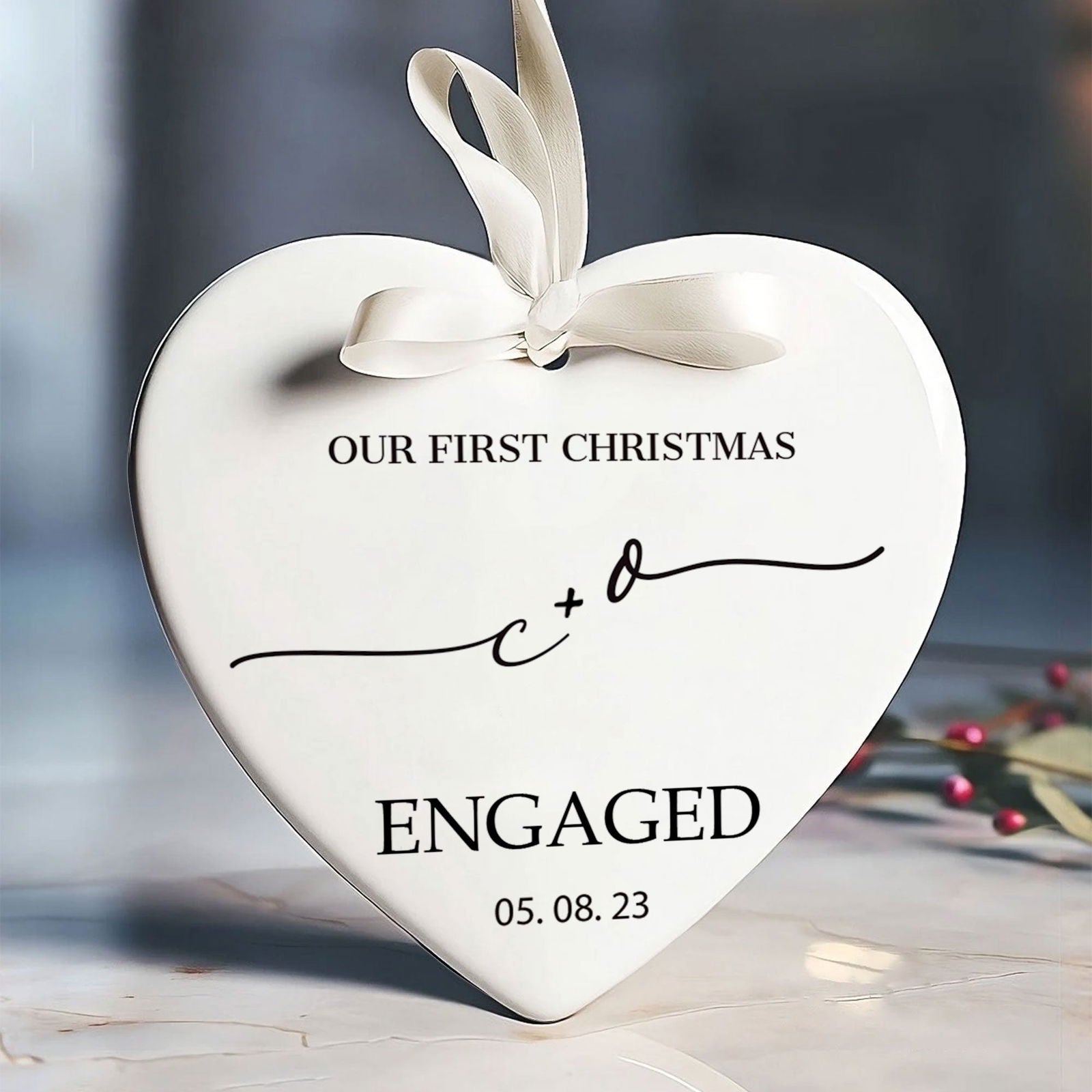 Custom First Christmas Married Ornament, Mr Mrs Ornament, Personalized Wedding Gift CY05-11 - Kindlytoys